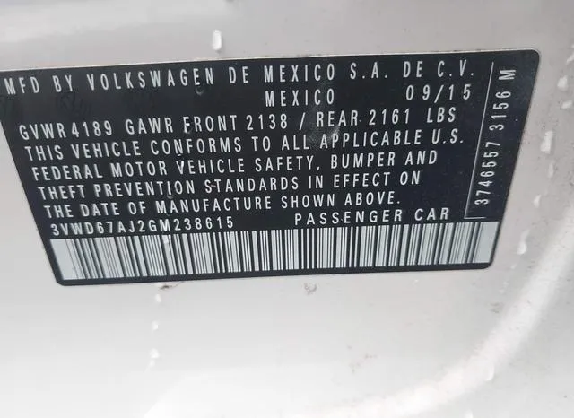 3VWD67AJ2GM238615 2016 2016 Volkswagen Jetta- 1-4T Se 9