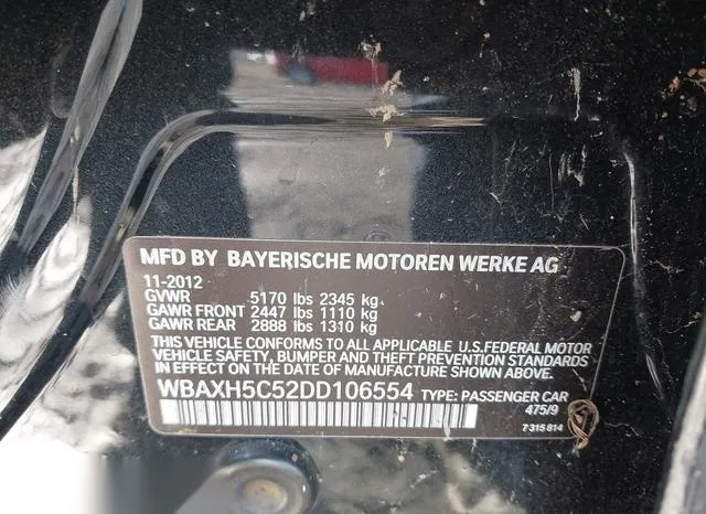 WBAXH5C52DD106554 2013 2013 BMW 5 Series- 528I Xdrive 9