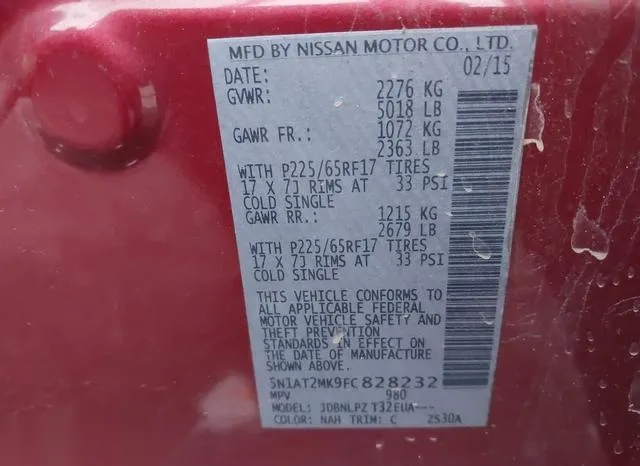 5N1AT2MK9FC828232 2015 2015 Nissan Rogue- S 9