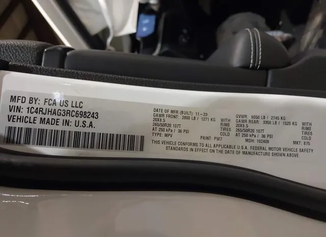 1C4RJHAG3RC698243 2024 2024 Jeep Grand Cherokee- Altitude 4X4 9