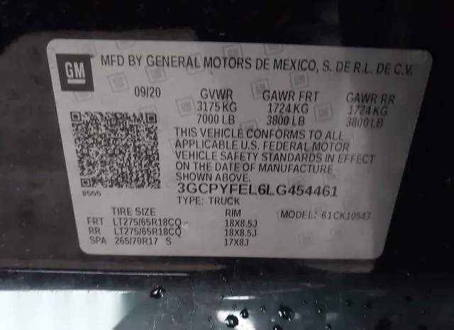 3GCPYFEL6LG454461 2020 2020 Chevrolet Silverado 1500- 4Wd 9