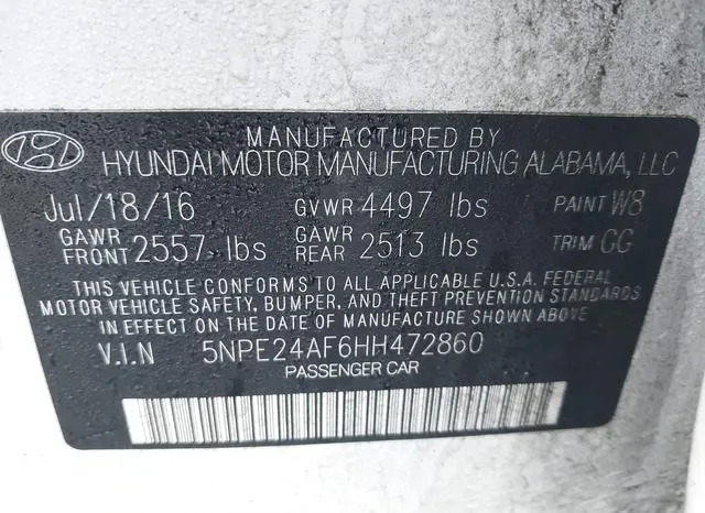 5NPE24AF6HH472860 2017 2017 Hyundai Sonata 9