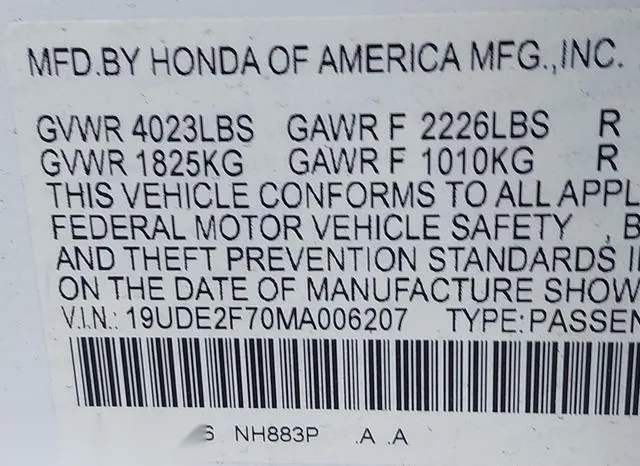 19UDE2F70MA006207 2021 2021 Acura ILX- Premium Package/Tech 9