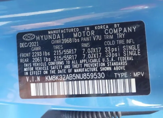 KM8K32AB5NU859530 2022 2022 Hyundai Kona- Sel 9