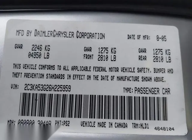 2C3KA53G26H225959 2006 2006 Chrysler 300- Touring 9