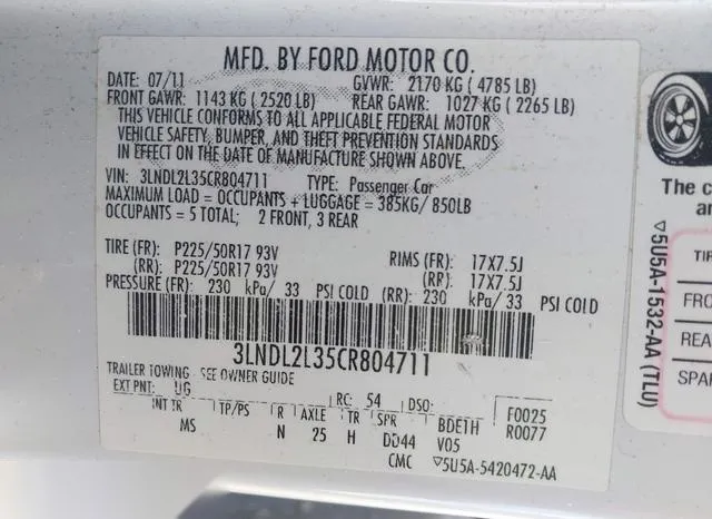 3LNDL2L35CR804711 2012 2012 Lincoln MKZ- Hybrid 9