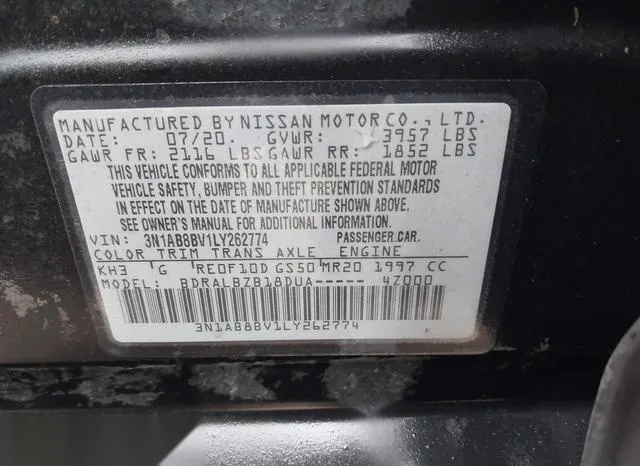 3N1AB8BV1LY262774 2020 2020 Nissan Sentra- S Xtronic Cvt 9