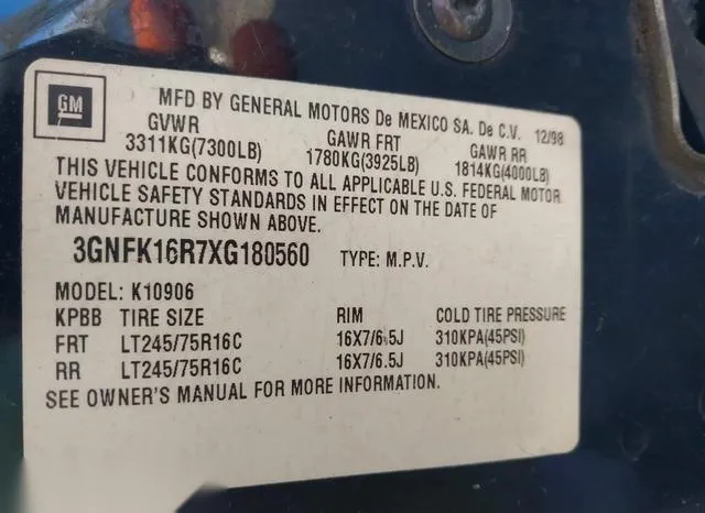 3GNFK16R7XG180560 1999 1999 Chevrolet Suburban 1500- LT 9