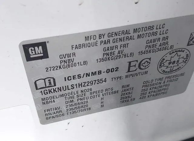 1GKKNULS1HZ297354 2017 2017 GMC Acadia- Slt-1 9