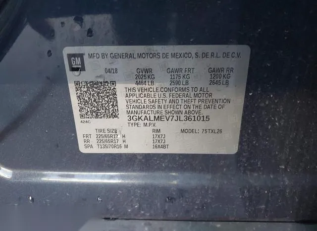 3GKALMEV7JL361015 2018 2018 GMC Terrain- Sle 9