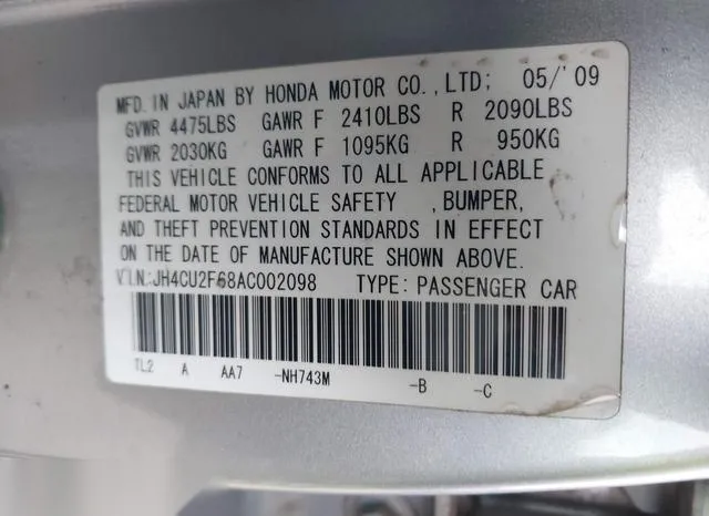 JH4CU2F68AC002098 2010 2010 Acura TSX- 2-4/2-4 -A5- 9