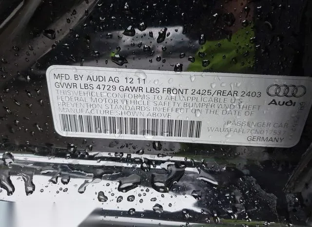 WAUAFAFL7CN017537 2012 2012 Audi A4- 2-0T Premium 9