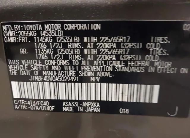 JTMBF4DV0A5029491 2010 2010 Toyota RAV4 9