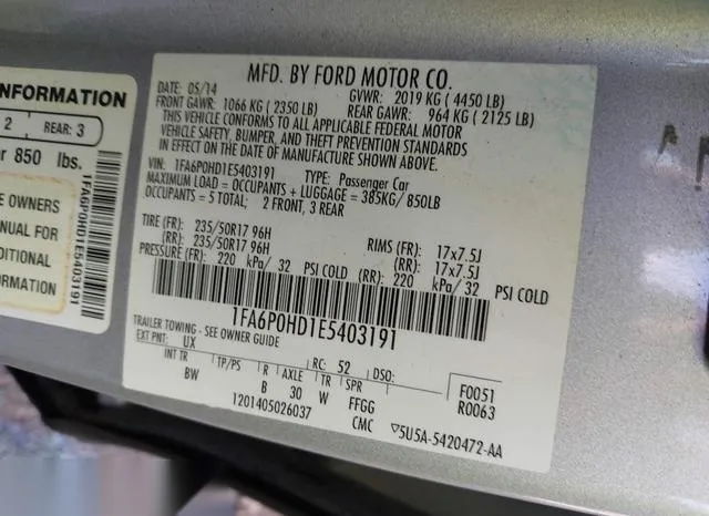 1FA6P0HD1E5403191 2014 2014 Ford Fusion- SE 9