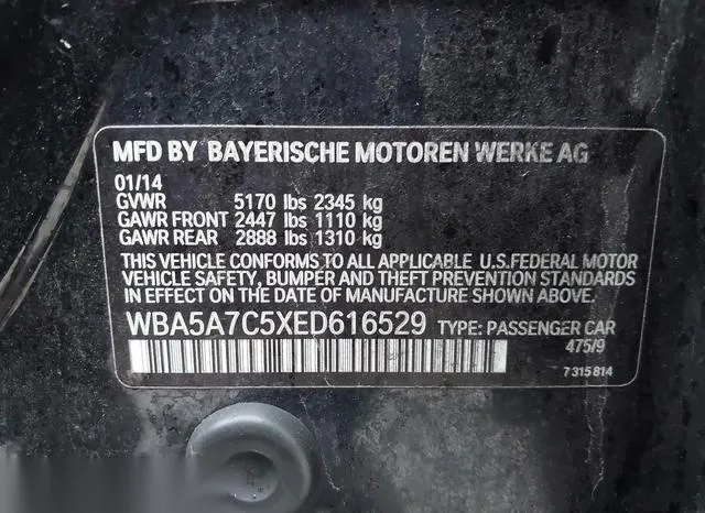 WBA5A7C5XED616529 2014 2014 BMW 5 Series- 528I Xdrive 9