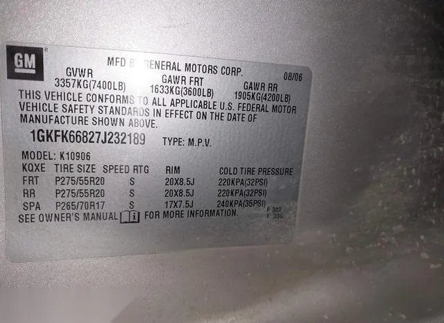 1GKFK66827J232189 2007 2007 GMC Yukon Xl 1500- Denali 9