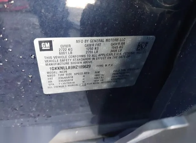 1GKKNLLA9HZ189629 2017 2017 GMC Acadia- Sle-2 9