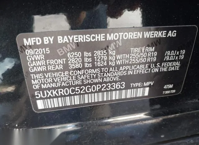 5UXKR0C52G0P23363 2016 2016 BMW X5- Xdrive35I 9