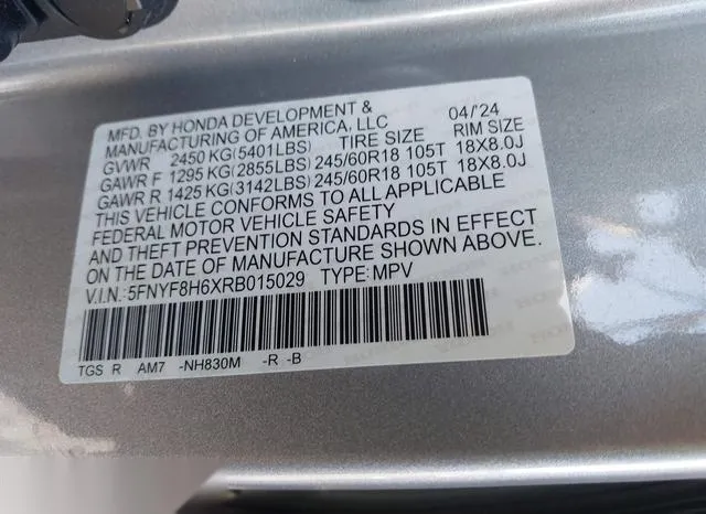 5FNYF8H6XRB015029 2024 2024 Honda Passport- Trailsport 9