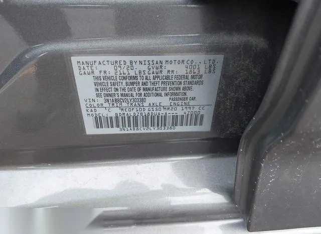 3N1AB8CV2LY303380 2020 2020 Nissan Sentra- Sv Xtronic Cvt 9