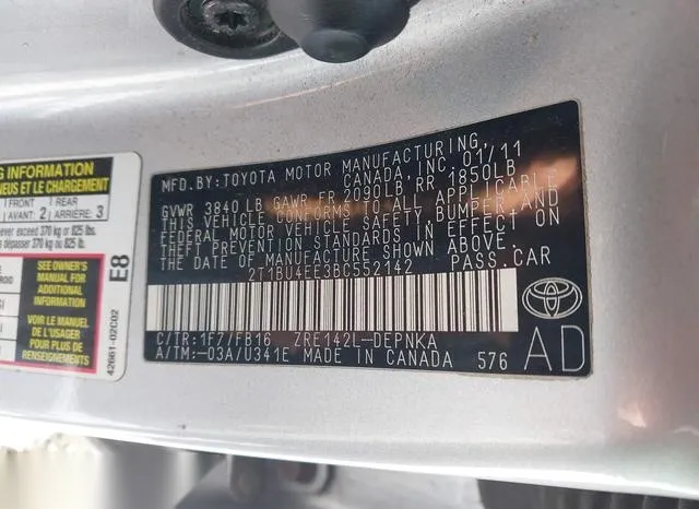 2T1BU4EE3BC552142 2011 2011 Toyota Corolla- LE 9