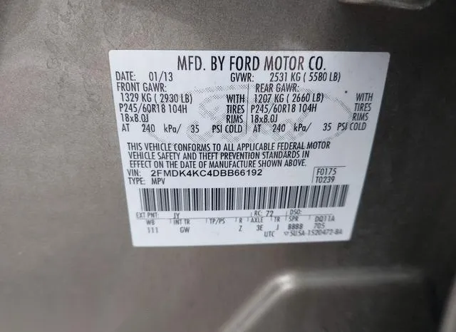 2FMDK4KC4DBB66192 2013 2013 Ford Edge- Limited 9