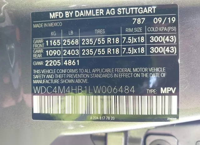 WDC4M4HB1LW006484 2020 2020 Mercedes-Benz GLB-Class- GLB250 9