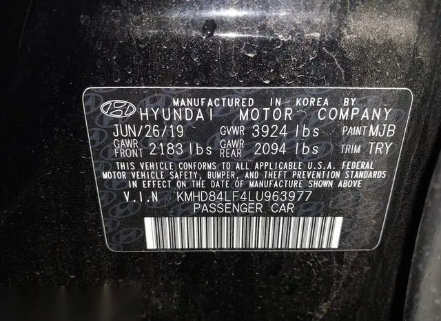 KMHD84LF4LU963977 2020 2020 Hyundai Elantra- Value Edition 9