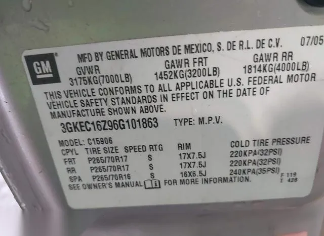 3GKEC16Z96G101863 2006 2006 GMC Yukon Xl 1500- Slt 9