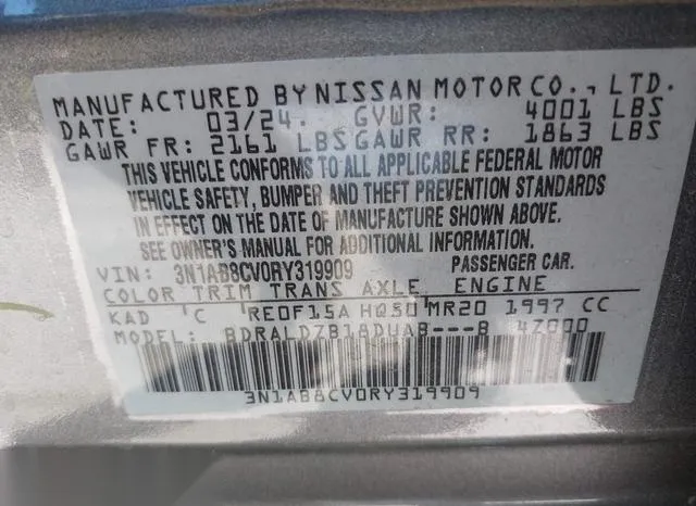 3N1AB8CV0RY319909 2024 2024 Nissan Sentra- Sv Xtronic Cvt 9