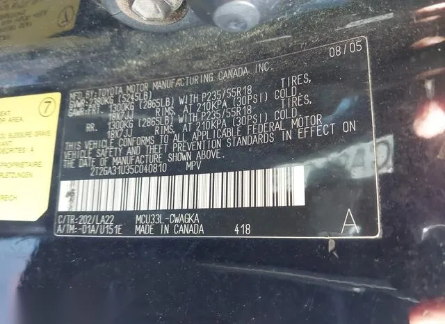 2T2GA31U35C040810 2005 2005 Lexus RX- 330 8