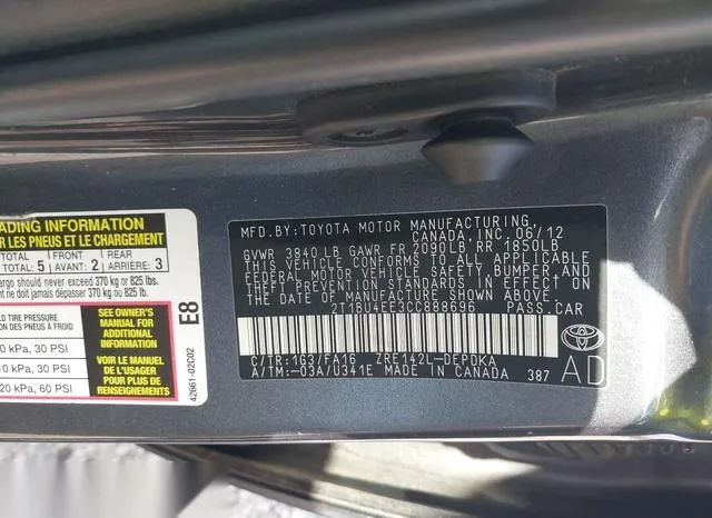 2T1BU4EE3CC888696 2012 2012 Toyota Corolla- L 9