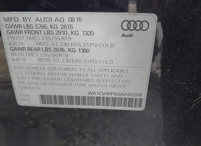 WA1CVAFP6GA045208 2016 2016 Audi Q5- 3-0 Tdi Premium Plus 9