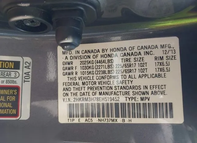 2HKRM3H78EH519452 2014 2014 Honda CR-V- Ex-L 9