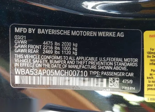 WBA53AP05MCH00710 2021 2021 BMW 4 Series- 430I 9