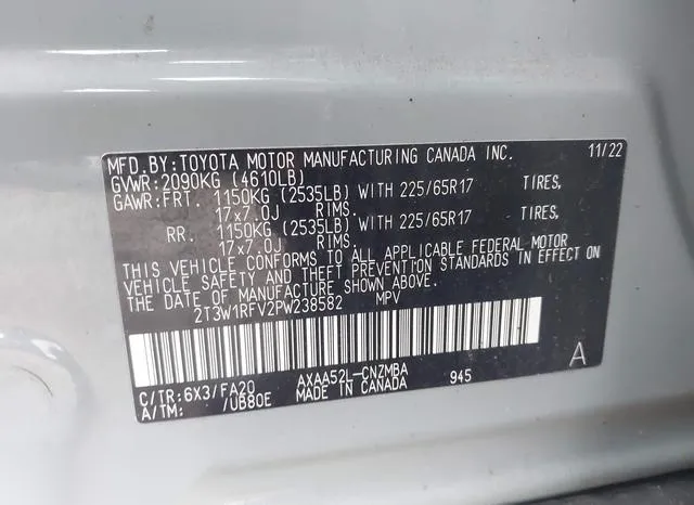 2T3W1RFV2PW238582 2023 2023 Toyota RAV4- Xle 9