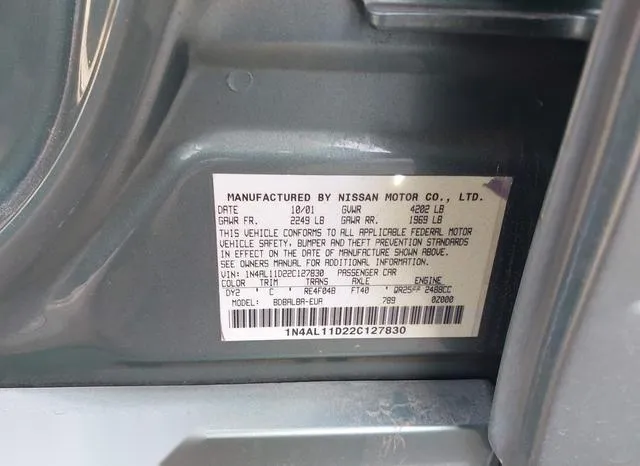 1N4AL11D22C127830 2002 2002 Nissan Altima- 2-5 SL 9