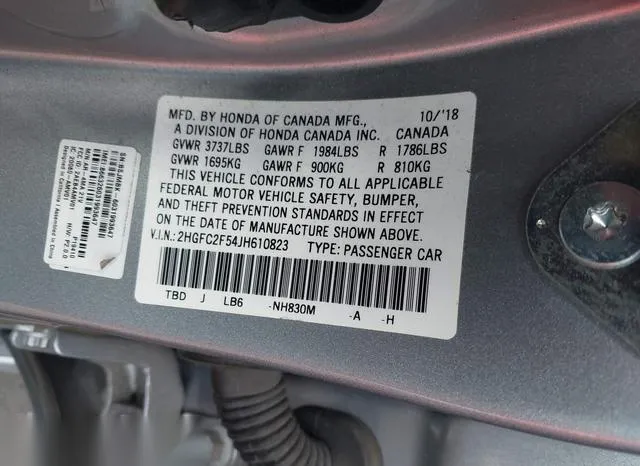 2HGFC2F54JH610823 2018 2018 Honda Civic- LX 9