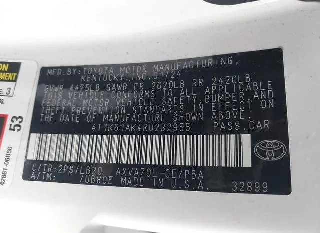 4T1K61AK4RU232955 2024 2024 Toyota Camry- Xse 9