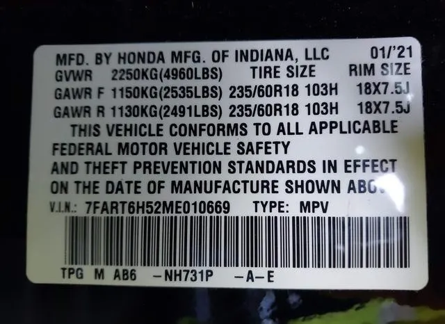 7FART6H52ME010669 2021 2021 Honda CR-V- Hybrid Ex 9