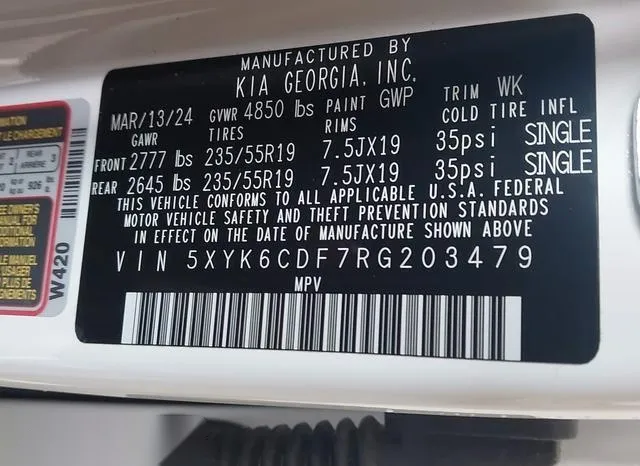 5XYK6CDF7RG203479 2024 2024 KIA Sportage- X-Line 9