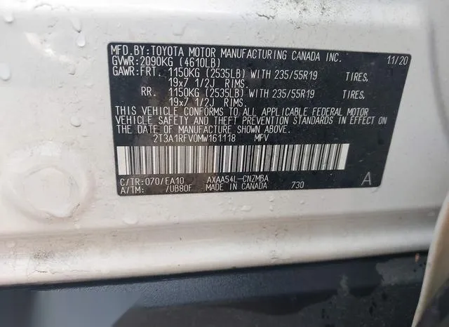 2T3A1RFV0MW161118 2021 2021 Toyota RAV4- Xle Premium 9