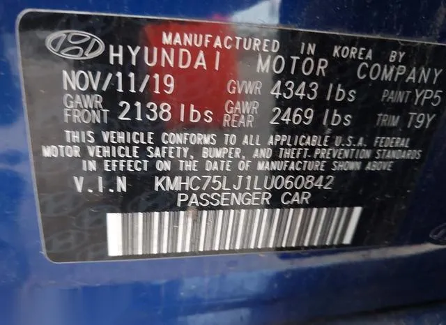 KMHC75LJ1LU060842 2020 2020 Hyundai Ioniq- Electric SE 9