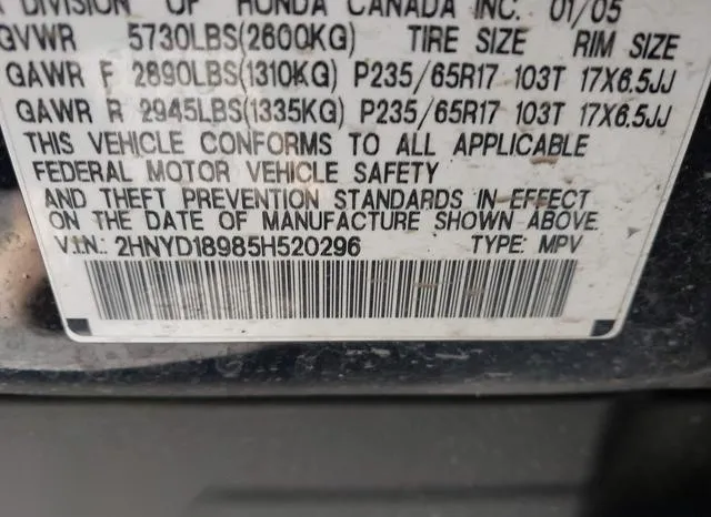 2HNYD18985H520296 2005 2005 Acura MDX 9