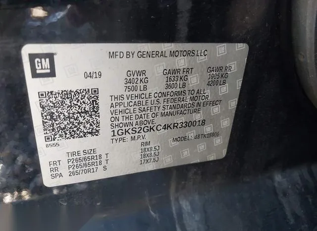 1GKS2GKC4KR330018 2019 2019 GMC Yukon- XI Slt 9