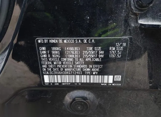 3CZRU6H30KG712403 2019 2019 Honda HR-V- LX 9