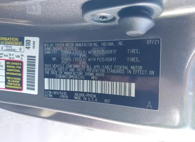 5TDKRKEC9MS062240 2021 2021 Toyota Sienna- LE 9