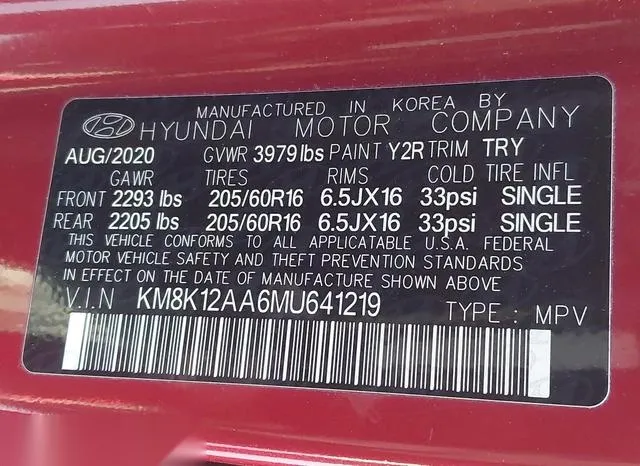 KM8K12AA6MU641219 2021 2021 Hyundai Kona- SE 9