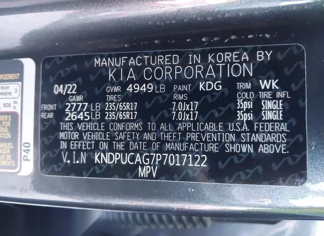 KNDPUCAG7P7017122 2023 2023 KIA Sportage Hybrid- LX 9