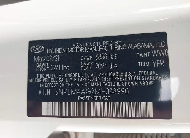 5NPLM4AG2MH038990 2021 2021 Hyundai Elantra- Sel 9